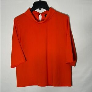 Fashion Union Bold Orange Short Sleeve Top